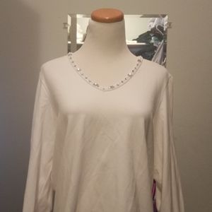 White bedazzled shirt!!